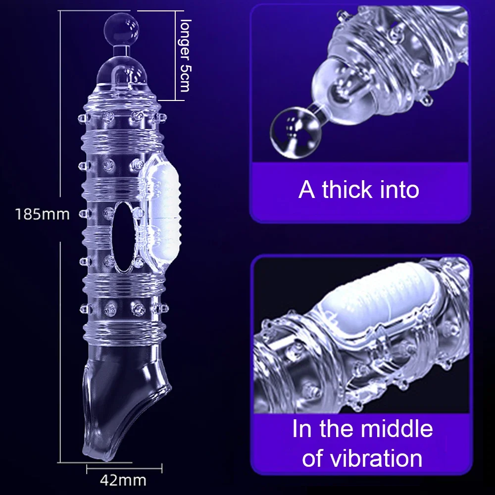 Penis Sleeve Extensions Condom Male Enlargement Delay Vibrators Clits Massager Cock Ring Vibrating Penis Cover Sex Toys For Men Penis Sleeve Extensions Condom Male Enlargement Delay Vibrators Clits Massager Cock Ring Vibrating Penis Cover Sex Toys For Men