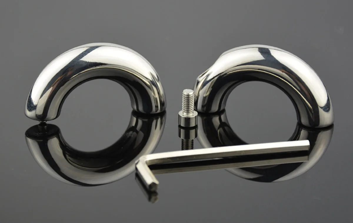 Metal Male Cockring Clamp Chastity Cage Adult Sex Toys Screw Penis Ring Bondage Scrotum Dick Stretcher Cock Ring Delay For Men