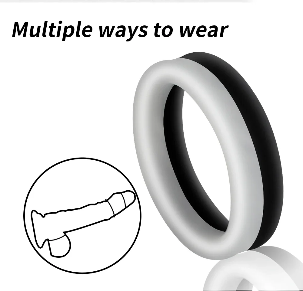 Male Penis Cock Rings Lock Delay Ejaculation Scrotal Ball Stretcher Chastity Silicone Cockring anillo hombre Sex Toys For Men