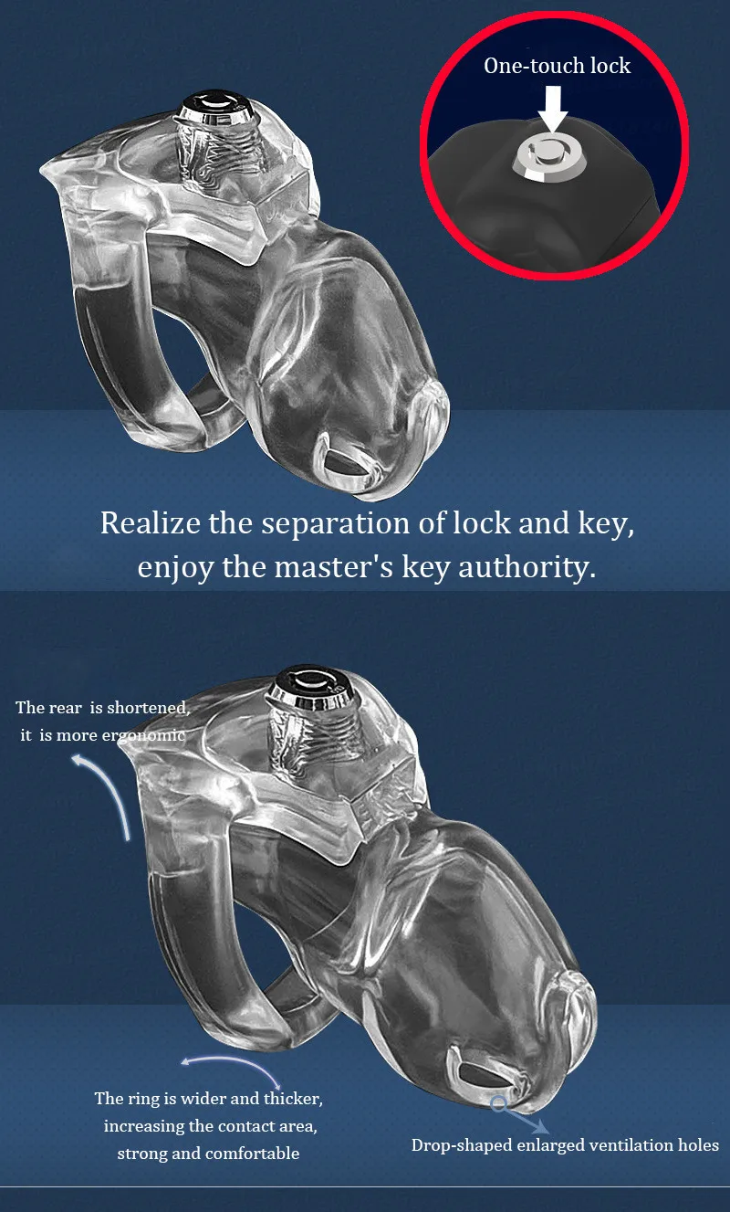 2023 HT-V5 Click&Lock Male Chastity Device,Cock Cage,Penis Ring,Penis Sleeve,Chastity Cage,BDSM Fetish Sex Toys For Men Gay