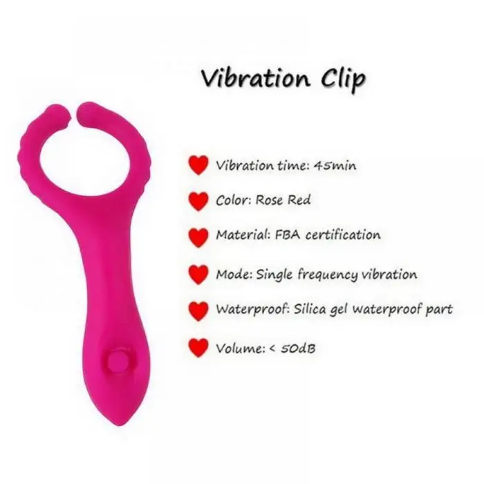 Cock G-spot Clitoris Stimulator Vibration Ring Clitoris Clip Adult Sex Toys Electric Male Penis Vibrator Ring Delay