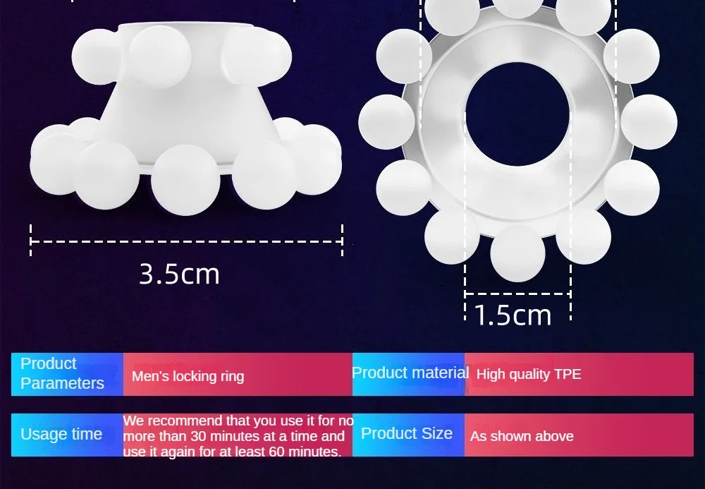 Newest 18 Bead Cock Ring Penis Ring Male Delay Ejaculation G-point Clitoral Stimulate Sex Toys for Men Soft Stretchy Penis Toy