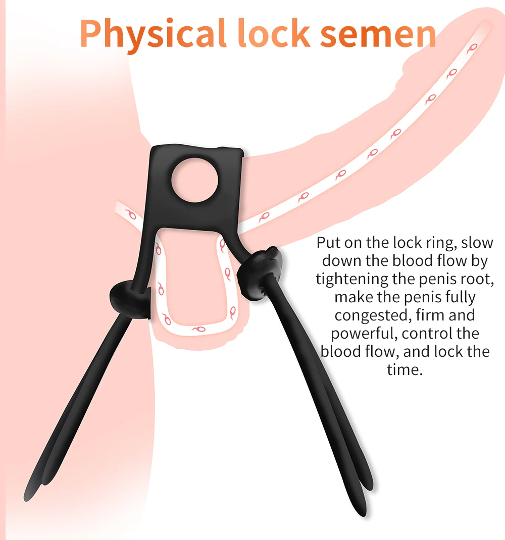 Adjustable Penis Ring Rope Silicone Cock Ring Bdsm Toys for Adult Male Chastity Belt Lasting Cockring Sex Shop Delay Ejaculation