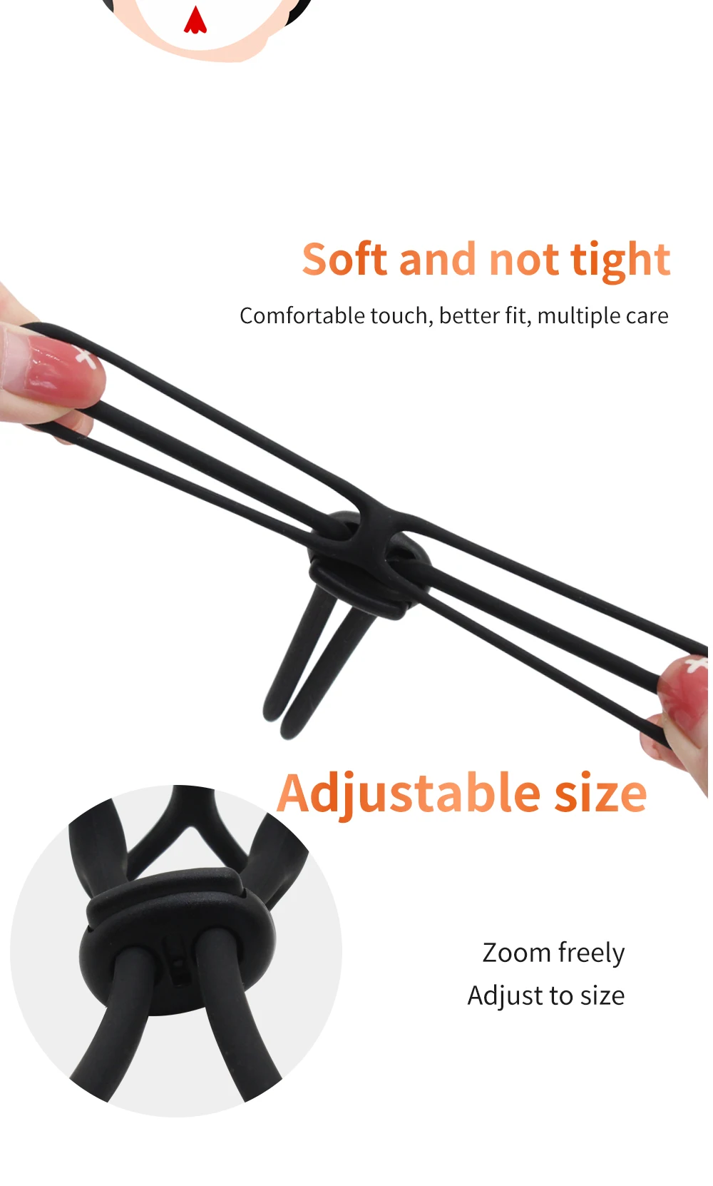 Adjustable Penis Ring Rope Silicone Cock Ring Bdsm Toys for Adult Male Chastity Belt Lasting Cockring Sex Shop Delay Ejaculation