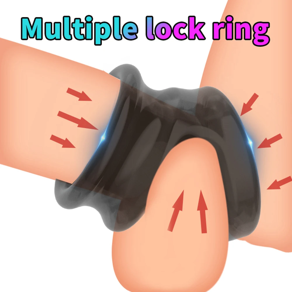 Penis Ring For Men Silicone Cock Ring Double Round Sex Toys For Man Delay Ejaculation Stronger Erection Erotic Toys In Couple