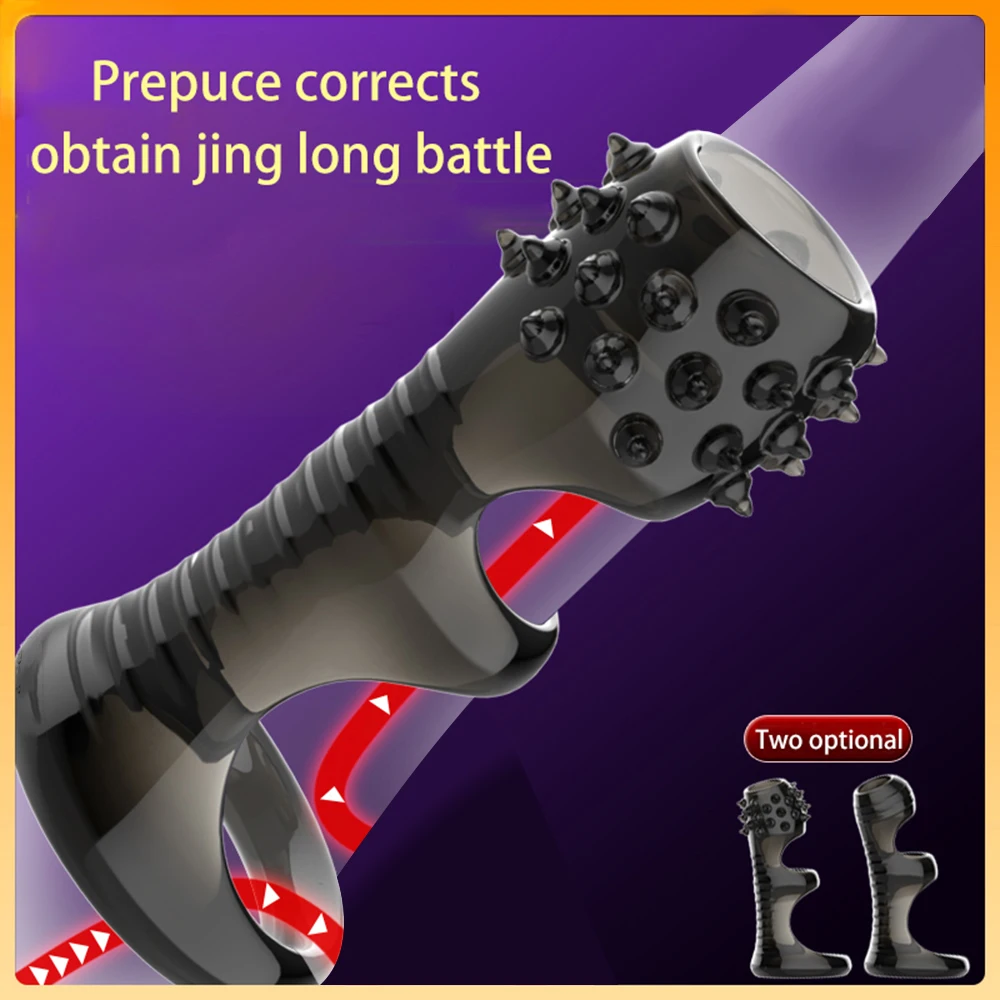 Reusable Penis Extender Sleeve Adult Sex Toys For Men Penis Enlargement Condom Delay Ejaculation Cock Ring Couples Chastity Cage Reusable Penis Extender Sleeve Adult Sex Toys For Men Penis Enlargement Condom Delay Ejaculation Cock Ring Couples Chastity Cage