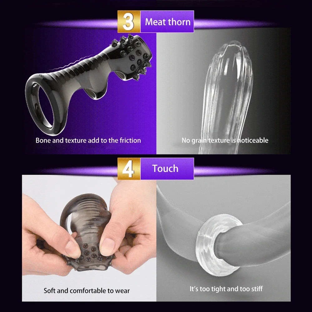 Reusable Penis Extender Sleeve Adult Sex Toys For Men Penis Enlargement Condom Delay Ejaculation Cock Ring Couples Chastity Cage Reusable Penis Extender Sleeve Adult Sex Toys For Men Penis Enlargement Condom Delay Ejaculation Cock Ring Couples Chastity Cage