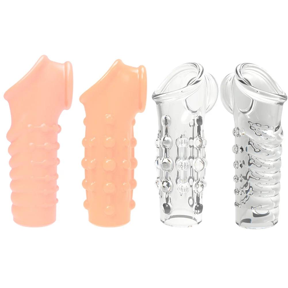 Reusable Penis Extender Sleeve Adult Sex Toys For Men Penis Enlargement Condom Delay Ejaculation Cock Ring Couples Chastity Cage Reusable Penis Extender Sleeve Adult Sex Toys For Men Penis Enlargement Condom Delay Ejaculation Cock Ring Couples Chastity Cage