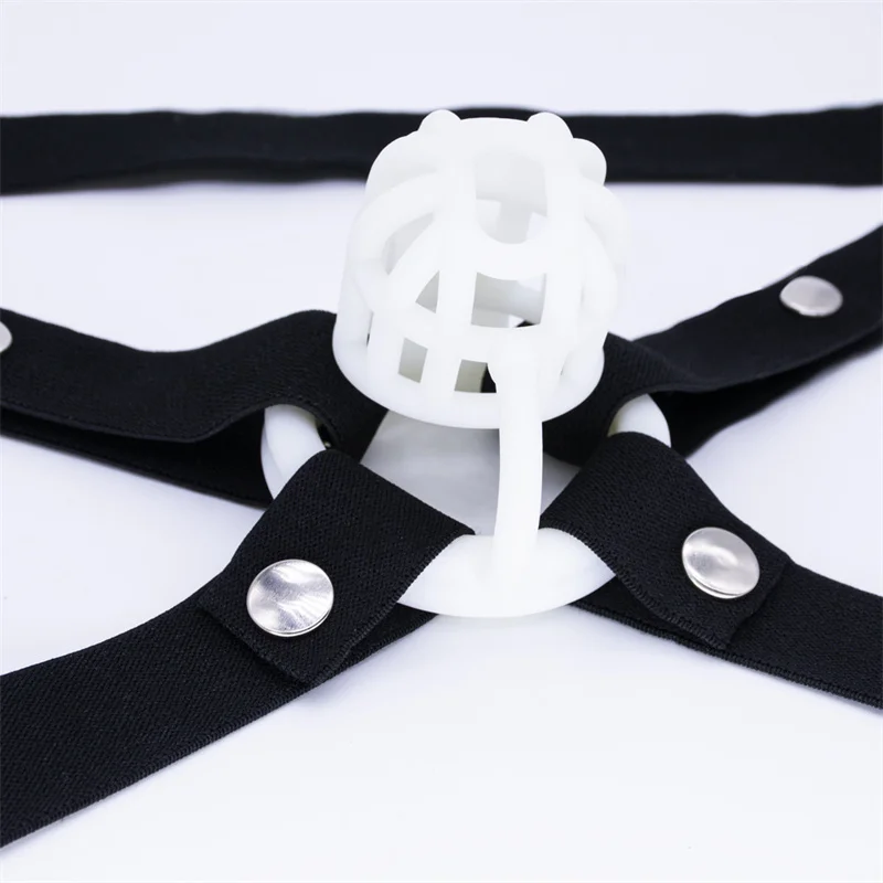 2023 New Male Chastity Cage Anti-off Device Elastic Band Auxiliary Belt ONLY Adjustable Ring Rope Les Scrotum Rings Sex Toys