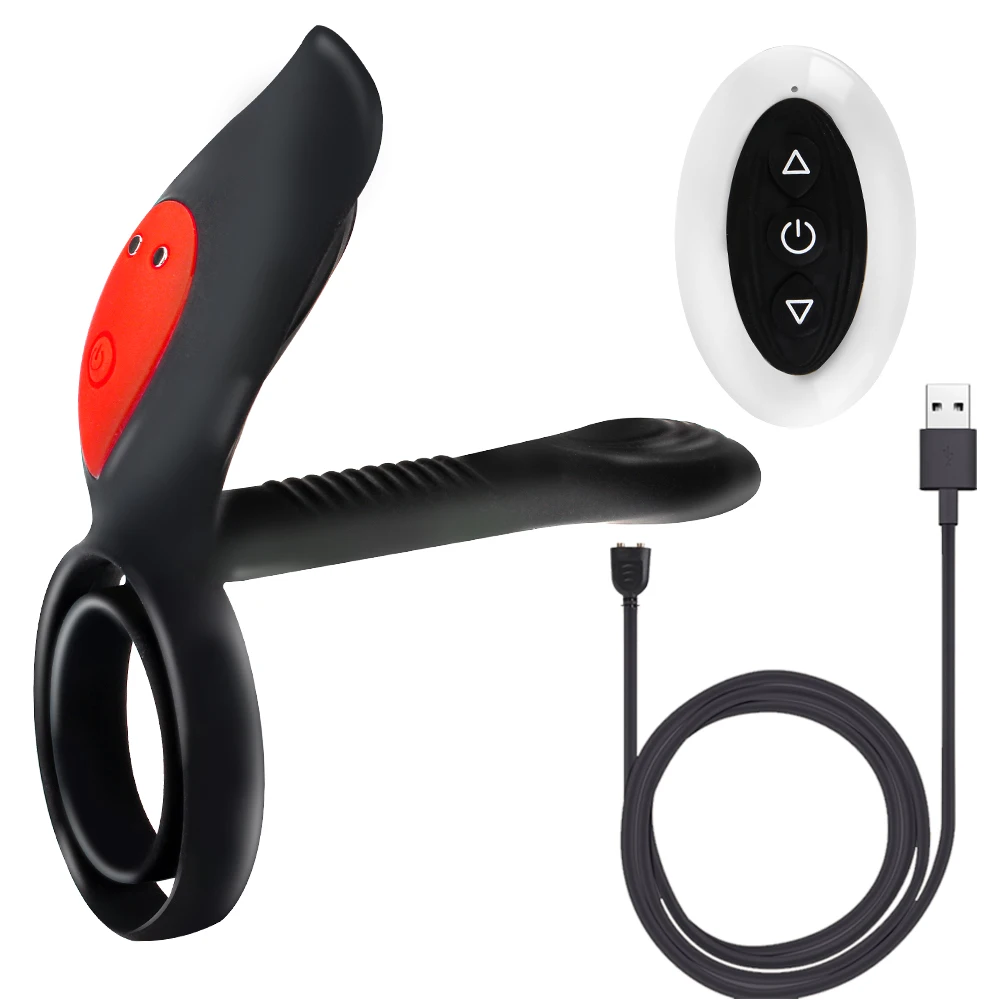OLO 10 Frequency Long Lasting Erection Prostate Vagina Massage Vibrator Nipples Clitoris Stimulator Dual Cock Ring Vibrating