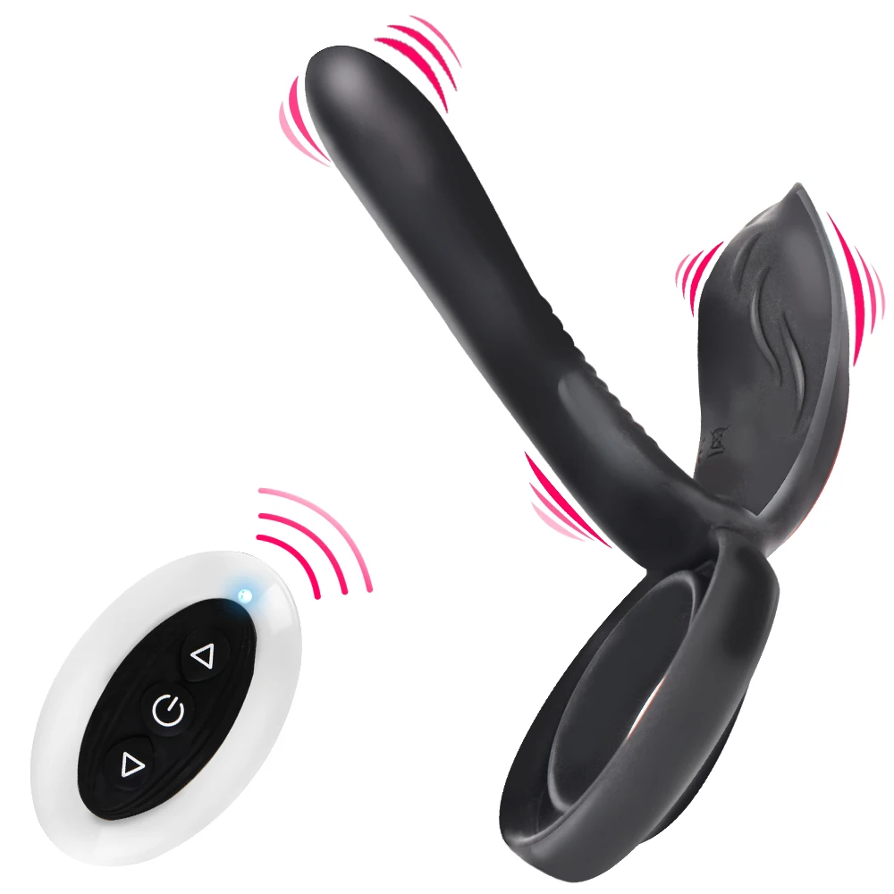 OLO 10 Frequency Long Lasting Erection Prostate Vagina Massage Vibrator Nipples Clitoris Stimulator Dual Cock Ring Vibrating