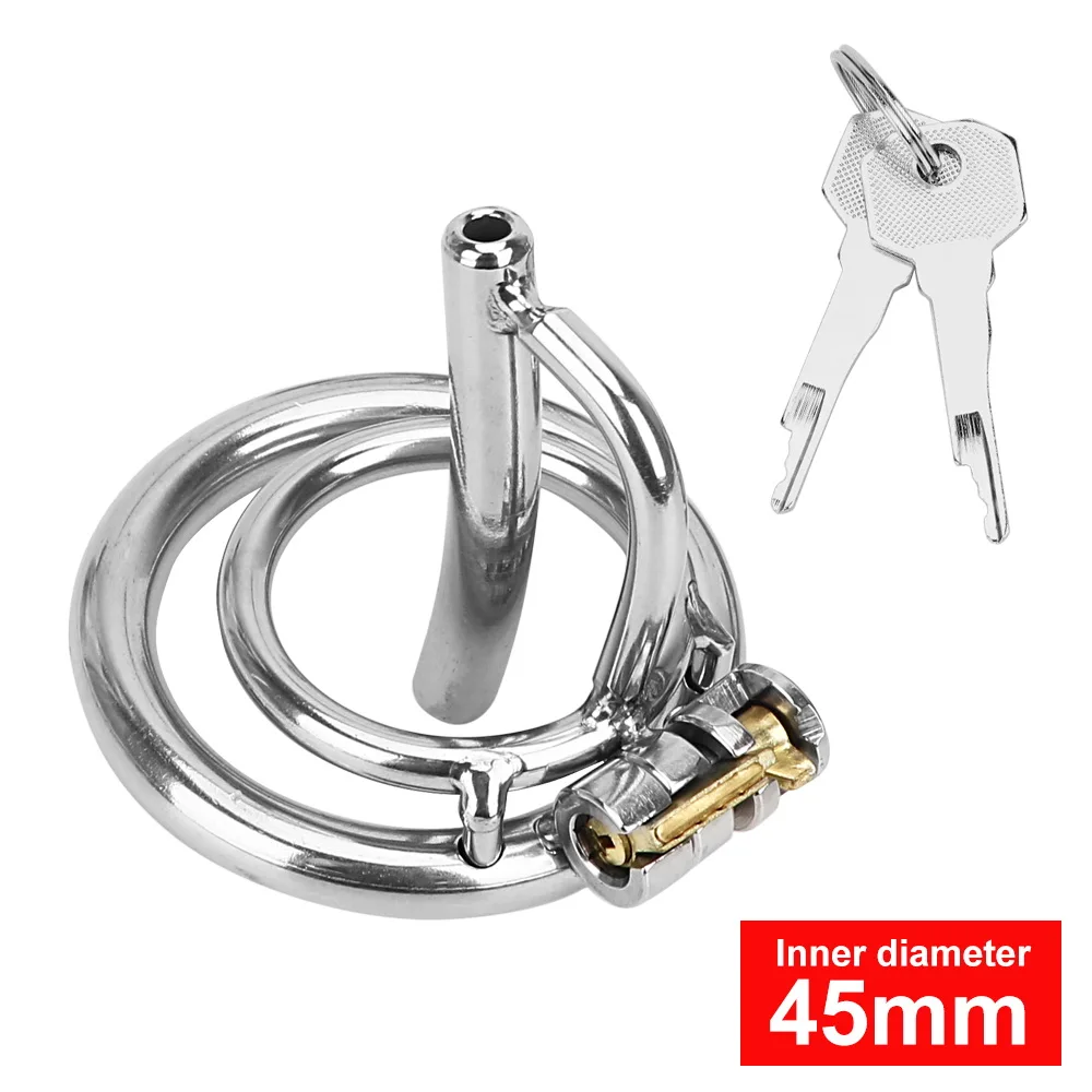 Stainless Steel Urethral Sounding Two Penis Rings for Men 18 Cock Plug Delay Lock Chastity Cage Medical Sex Toy Male Masturbator