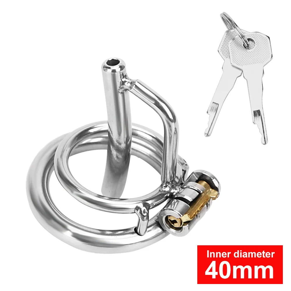 Stainless Steel Urethral Sounding Two Penis Rings for Men 18 Cock Plug Delay Lock Chastity Cage Medical Sex Toy Male Masturbator