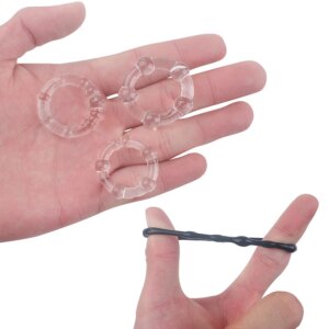 3Pcs Silicone Beaded Penis Rings Delaying Ejaculation Cock Rings Lock Ejaculation Constriction Donuts Sex Rings For Men