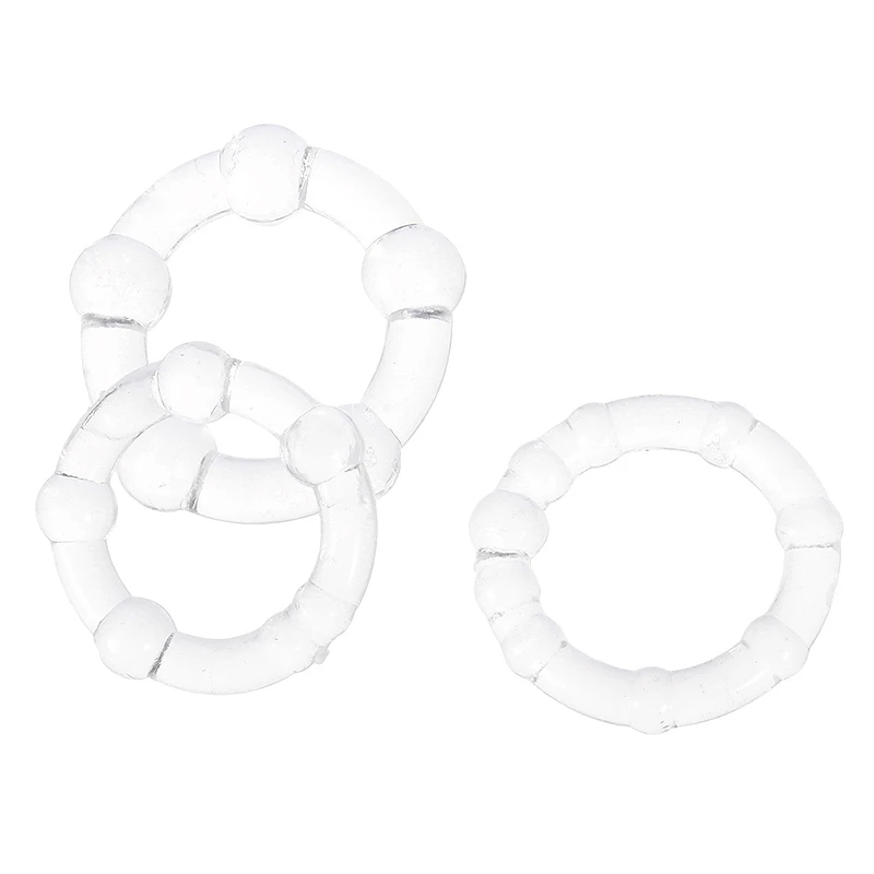 3Pcs Silicone Beaded Penis Rings Delaying Ejaculation Cock Rings Lock Ejaculation Constriction Donuts Sex Rings For Men
