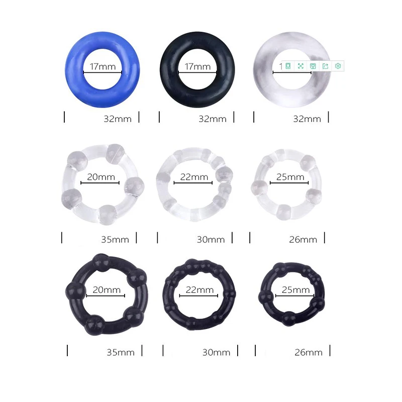 3Pcs Silicone Beaded Penis Rings Delaying Ejaculation Cock Rings Lock Ejaculation Constriction Donuts Sex Rings For Men
