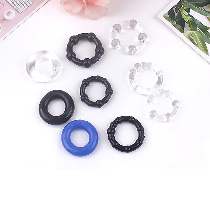 3Pcs Silicone Beaded Penis Rings Delaying Ejaculation Cock Rings Lock Ejaculation Constriction Donuts Sex Rings For Men