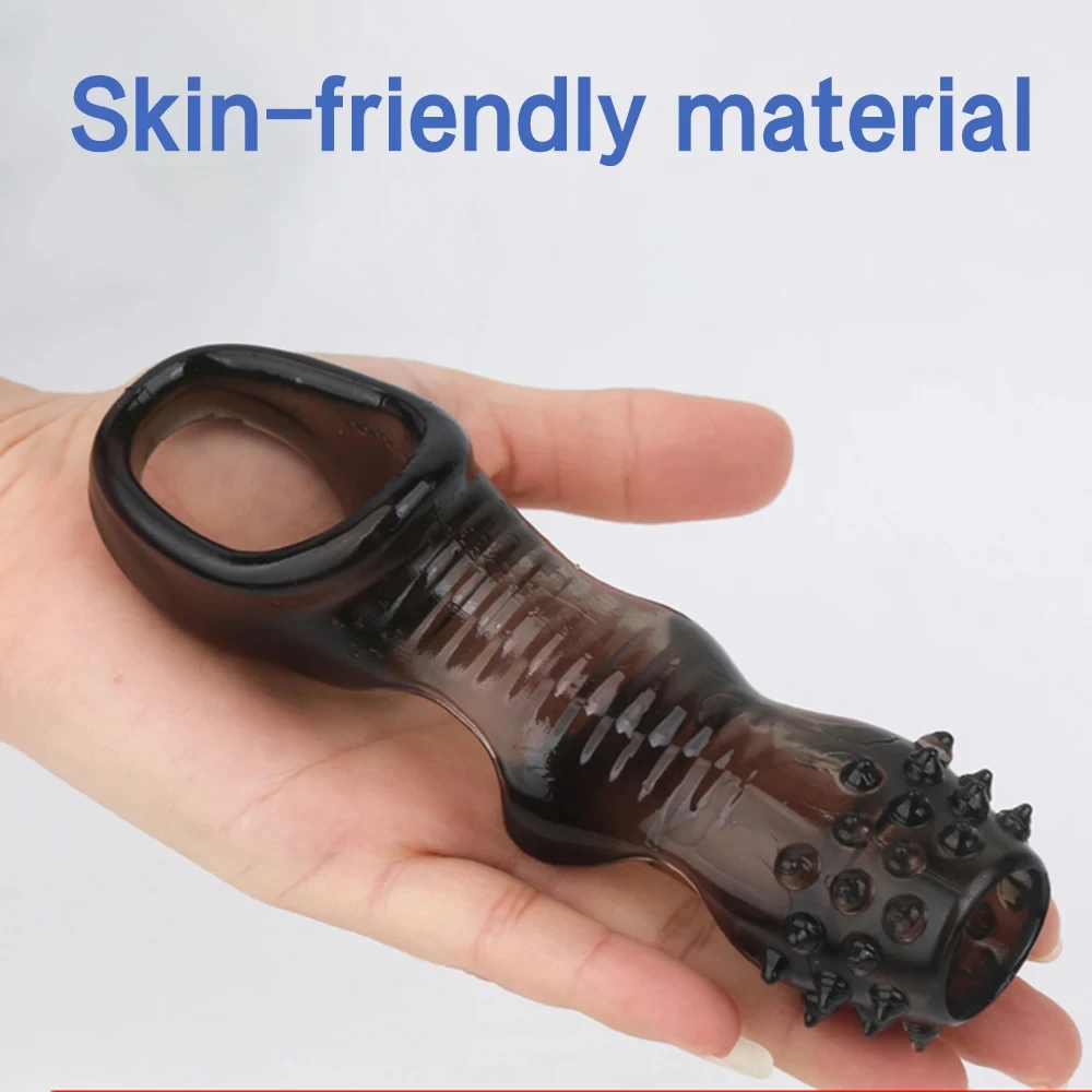 Penis Ring Delayed Ejaculation Cock Ring Adult Sex Products Dildo Extender Sleeve Reusable Condoms Glans Cover For Men Chastity