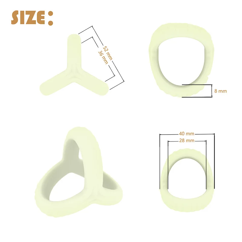 Thick Cock Ring Silicone 3 Hole Penis Ring Delay Ejaculation Sex Toy Dick Enlarger Adult Supplies for Men 18 Testicle Semen Lock