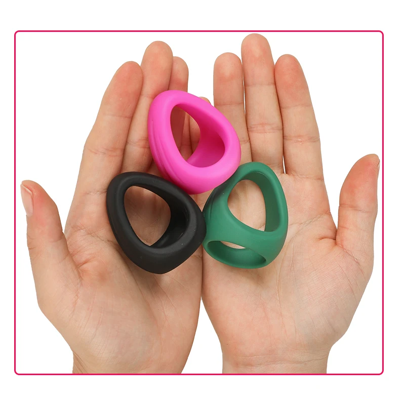 Thick Cock Ring Silicone 3 Hole Penis Ring Delay Ejaculation Sex Toy Dick Enlarger Adult Supplies for Men 18 Testicle Semen Lock