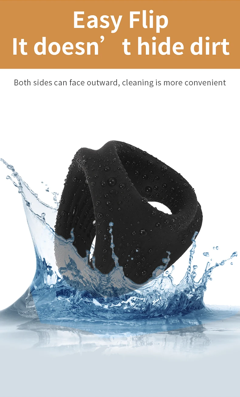 Thick Cock Ring Silicone 3 Hole Penis Ring Delay Ejaculation Sex Toy Dick Enlarger Adult Supplies for Men 18 Testicle Semen Lock