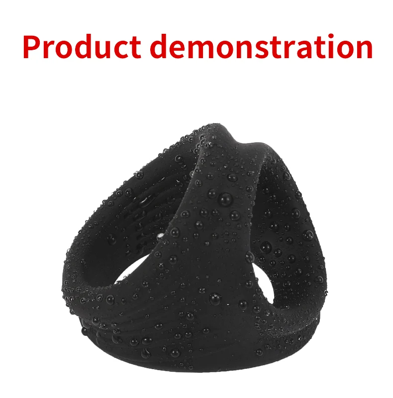 Thick Cock Ring Silicone 3 Hole Penis Ring Delay Ejaculation Sex Toy Dick Enlarger Adult Supplies for Men 18 Testicle Semen Lock