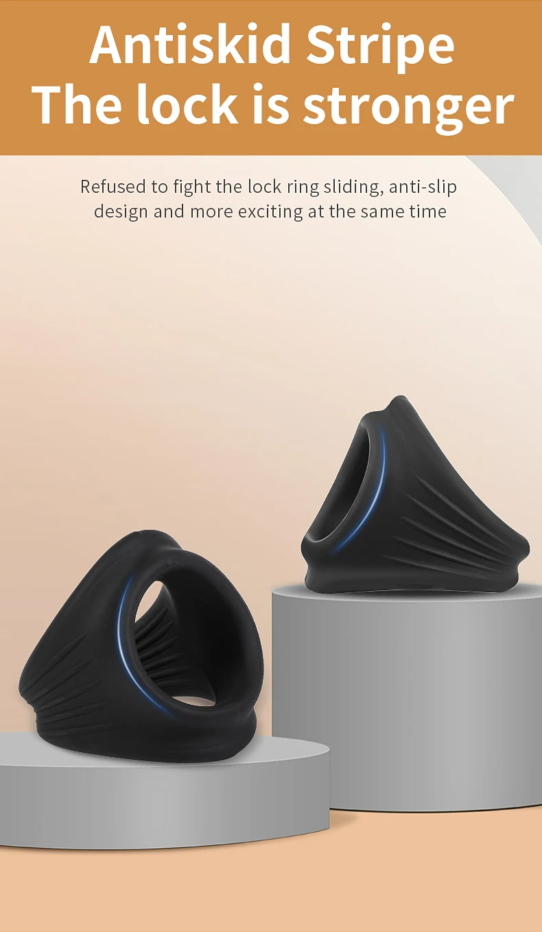 Thick Cock Ring Silicone 3 Hole Penis Ring Delay Ejaculation Sex Toy Dick Enlarger Adult Supplies for Men 18 Testicle Semen Lock