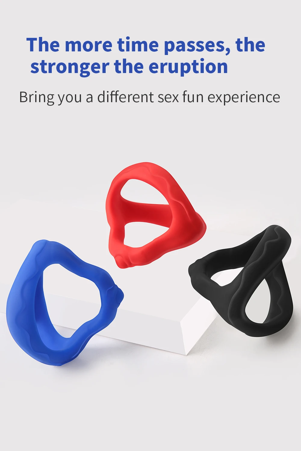 Thick Cock Ring Silicone 3 Hole Penis Ring Delay Ejaculation Sex Toy Dick Enlarger Adult Supplies for Men 18 Testicle Semen Lock