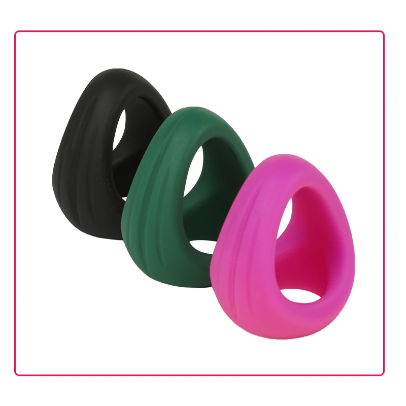 Thick Cock Ring Silicone 3 Hole Penis Ring Delay Ejaculation Sex Toy Dick Enlarger Adult Supplies for Men 18 Testicle Semen Lock