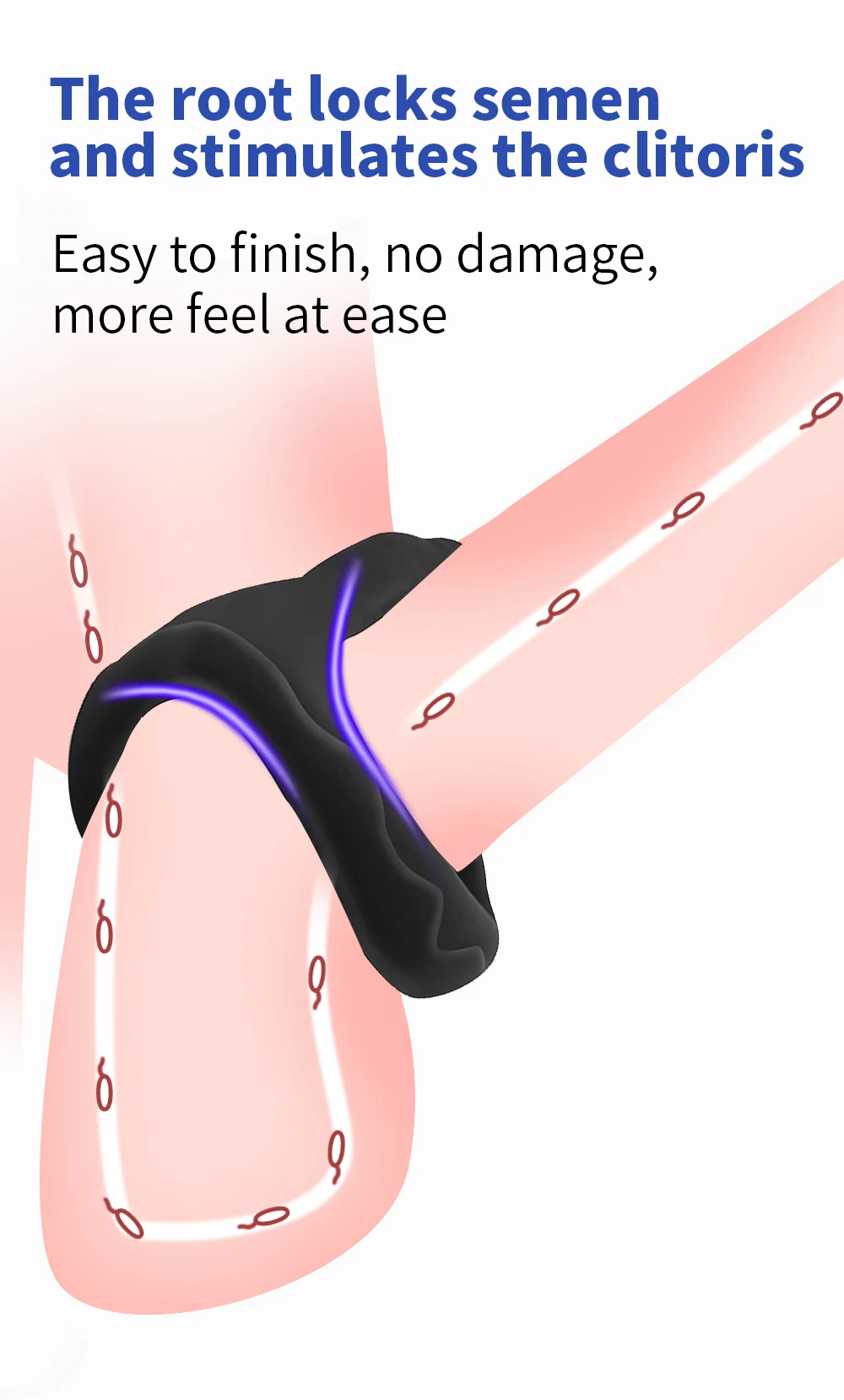 Thick Cock Ring Silicone 3 Hole Penis Ring Delay Ejaculation Sex Toy Dick Enlarger Adult Supplies for Men 18 Testicle Semen Lock