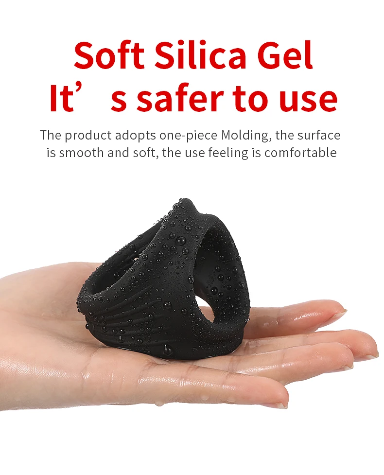 Thick Cock Ring Silicone 3 Hole Penis Ring Delay Ejaculation Sex Toy Dick Enlarger Adult Supplies for Men 18 Testicle Semen Lock