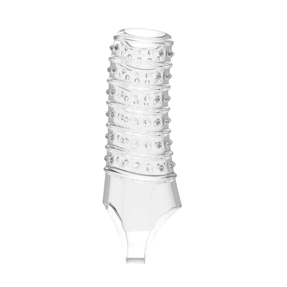 Reusable Penis Extender Cock Rings Delay Ejaculation Penis Condoms Dick Sleeve Silicone Glans Cover Enlargement Sex Toys For Men