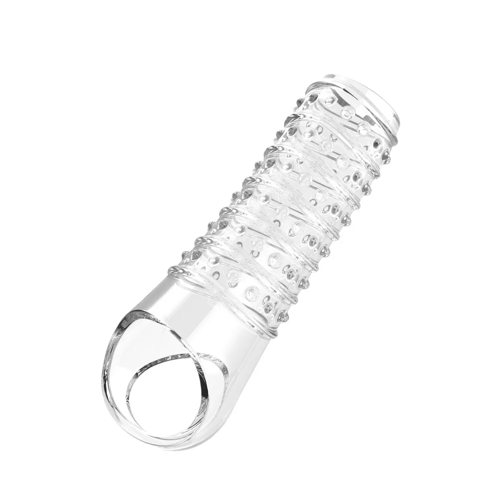 Reusable Penis Extender Cock Rings Delay Ejaculation Penis Condoms Dick Sleeve Silicone Glans Cover Enlargement Sex Toys For Men