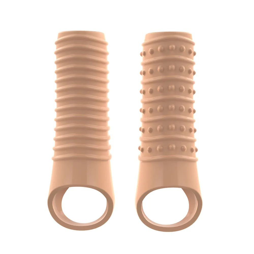 Reusable Penis Extender Cock Rings Delay Ejaculation Penis Condoms Dick Sleeve Silicone Glans Cover Enlargement Sex Toys For Men