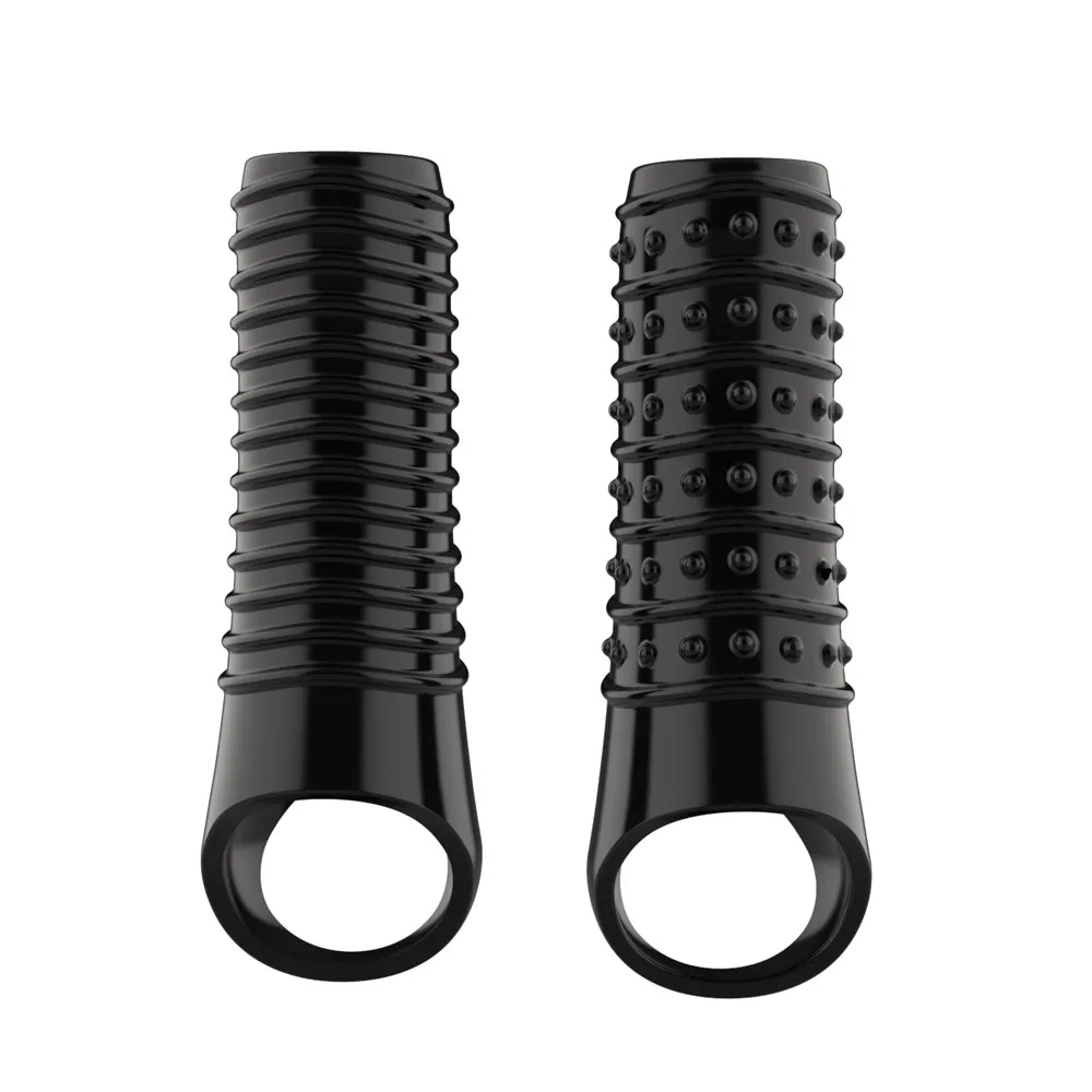 Reusable Penis Extender Cock Rings Delay Ejaculation Penis Condoms Dick Sleeve Silicone Glans Cover Enlargement Sex Toys For Men
