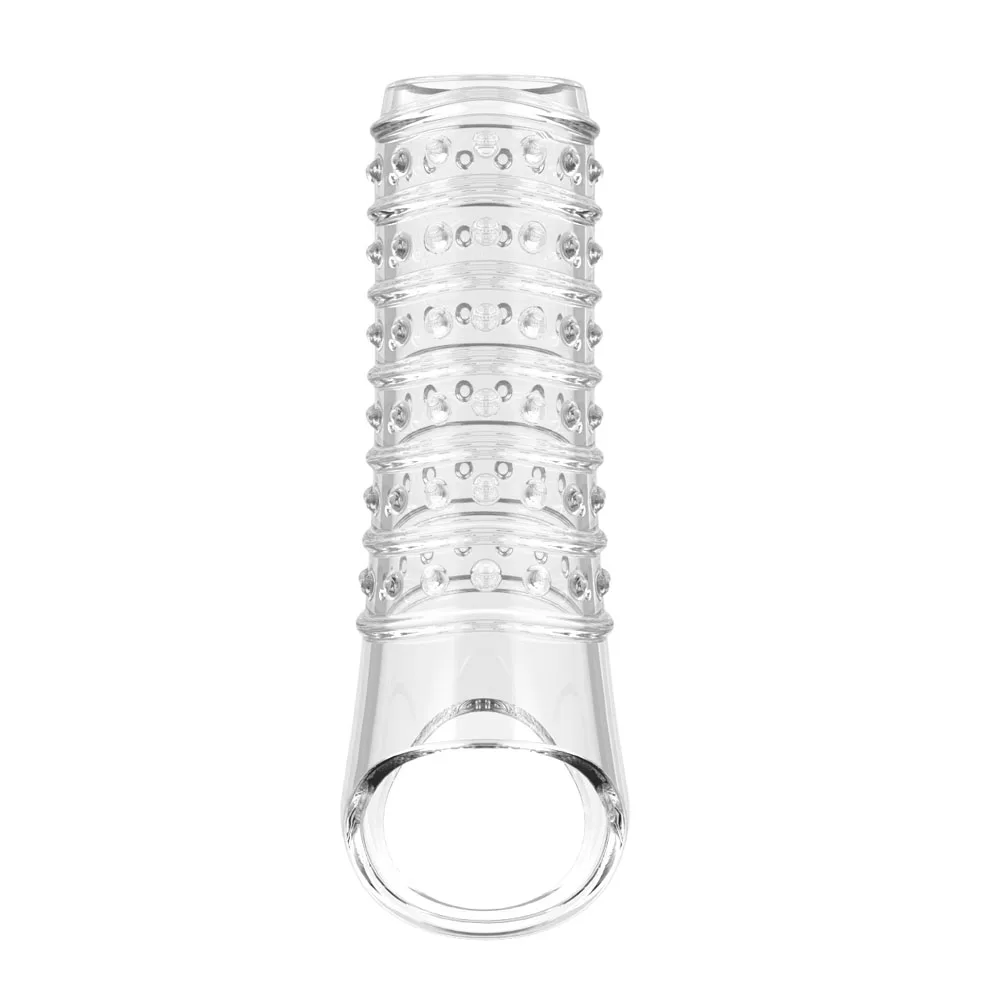 Reusable Penis Extender Cock Rings Delay Ejaculation Penis Condoms Dick Sleeve Silicone Glans Cover Enlargement Sex Toys For Men