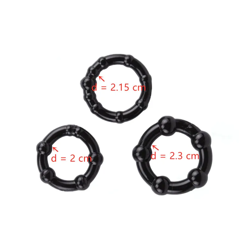 WAKEWAY 3Pcs/Set Silicone Transparent Penis Ring Male Ejaculation Delay Hair Circle for Men's Long-Lasting Erection Cockring