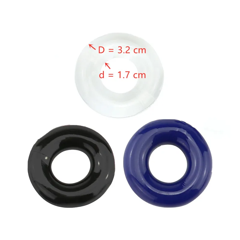 WAKEWAY 3Pcs/Set Silicone Transparent Penis Ring Male Ejaculation Delay Hair Circle for Men's Long-Lasting Erection Cockring