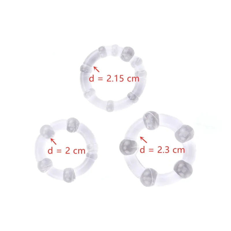 WAKEWAY 3Pcs/Set Silicone Transparent Penis Ring Male Ejaculation Delay Hair Circle for Men's Long-Lasting Erection Cockring