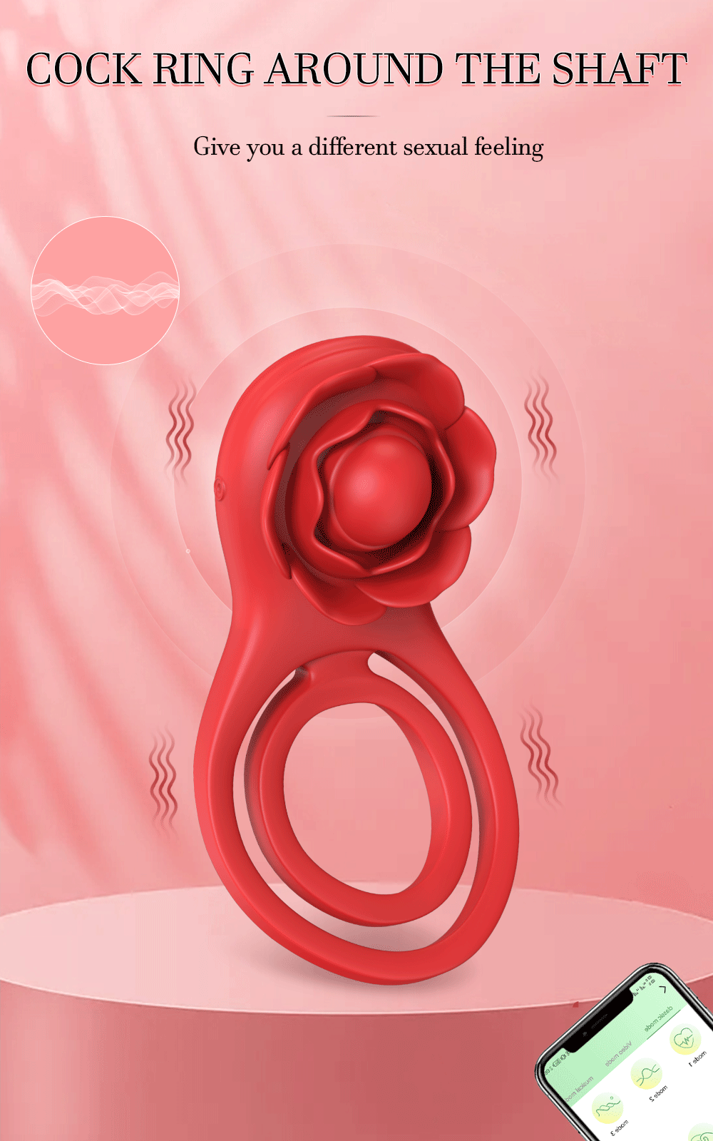 Bluetooth APP Cockring Penis Ring Vibrator for Men Women Clitoris Stimulator Cock Rings Delay Ejaculation Sex Toys for Couple