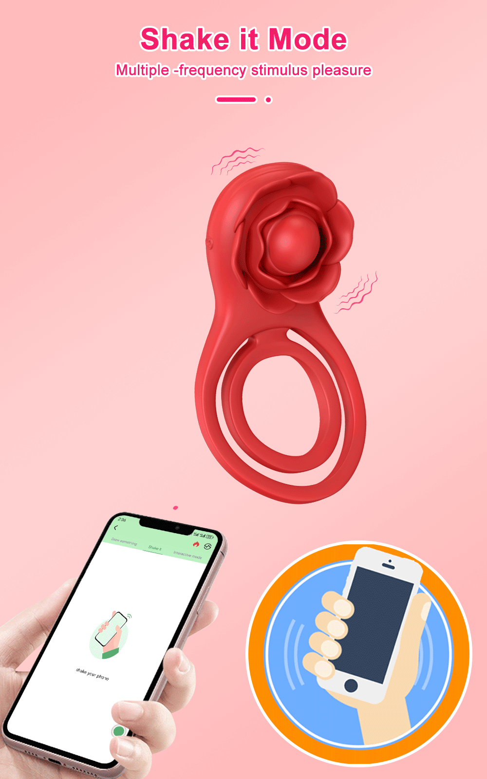 Bluetooth APP Cockring Penis Ring Vibrator for Men Women Clitoris Stimulator Cock Rings Delay Ejaculation Sex Toys for Couple