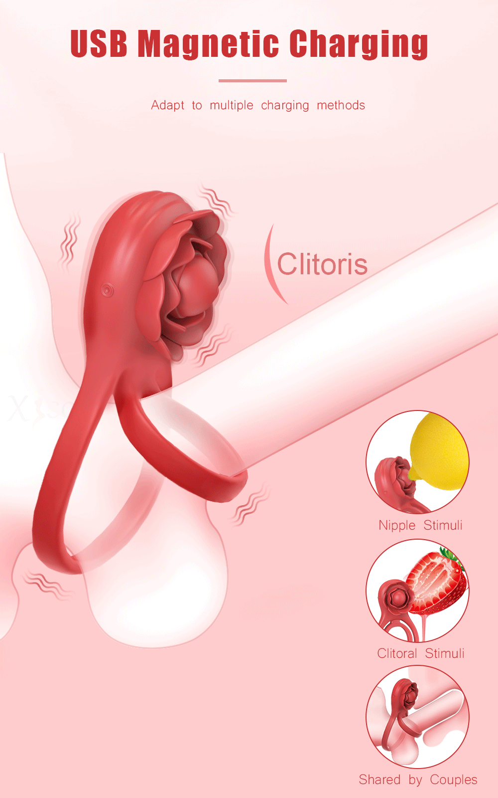 Bluetooth APP Cockring Penis Ring Vibrator for Men Women Clitoris Stimulator Cock Rings Delay Ejaculation Sex Toys for Couple