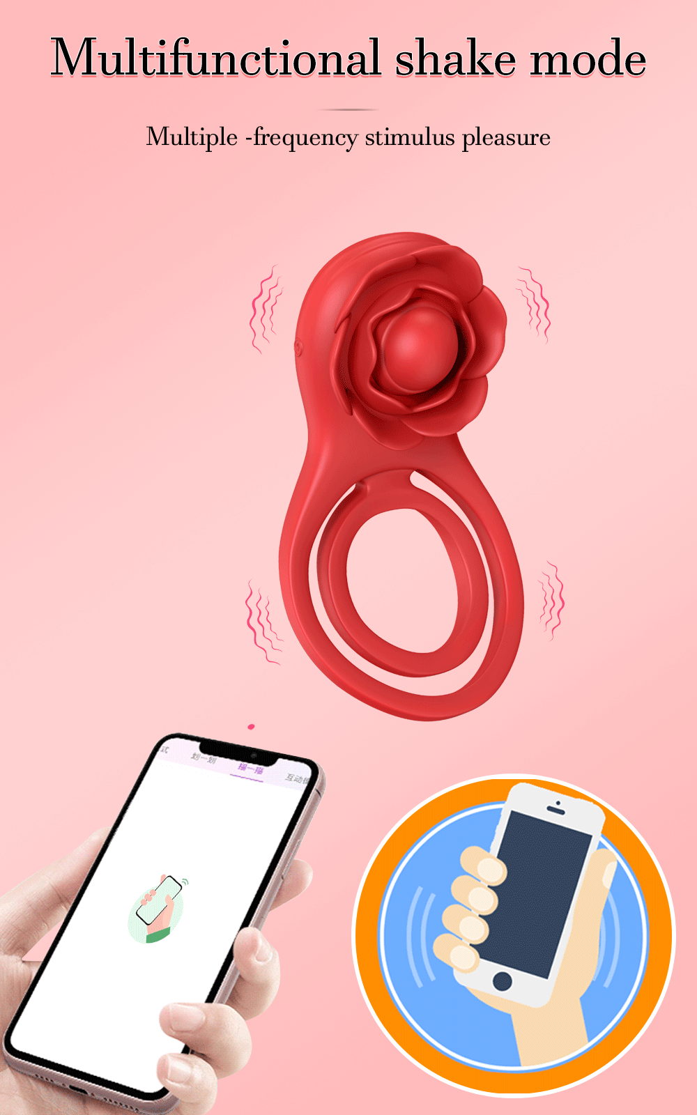 Bluetooth APP Cockring Penis Ring Vibrator for Men Women Clitoris Stimulator Cock Rings Delay Ejaculation Sex Toys for Couple