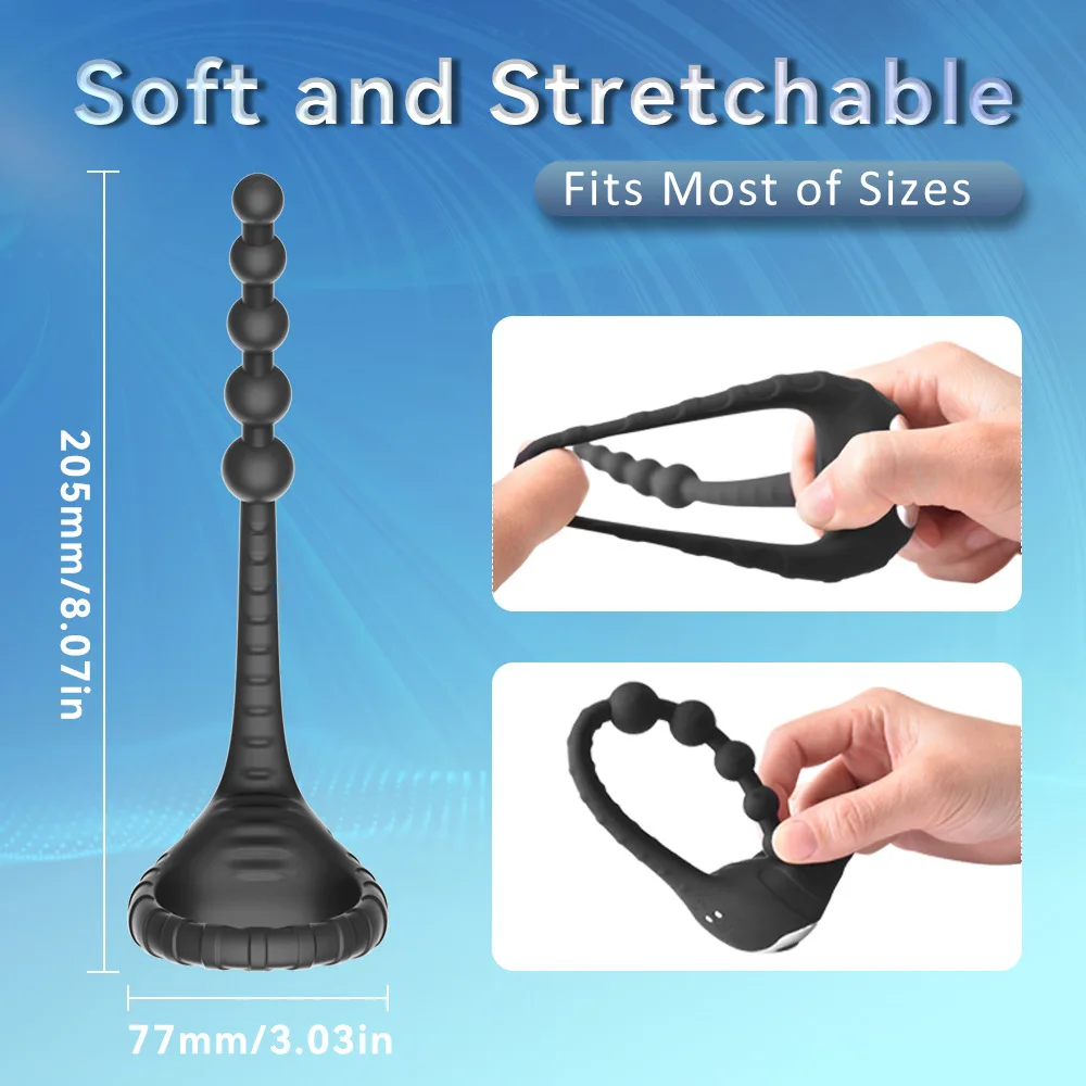 Wireless Remote Control Penis Ring Vibrator Delayed Ejaculation Enlargement Erection Anus Pull Beads Adult Male Sex Toys Wireless Remote Control Penis Ring Vibrator Delayed Ejaculation Enlargement Erection Anus Pull Beads Adult Male Sex Toys