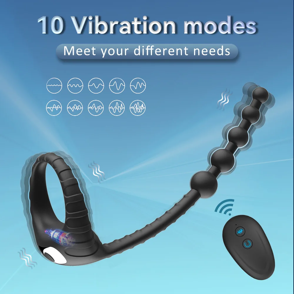Wireless Remote Control Penis Ring Vibrator Delayed Ejaculation Enlargement Erection Anus Pull Beads Adult Male Sex Toys Wireless Remote Control Penis Ring Vibrator Delayed Ejaculation Enlargement Erection Anus Pull Beads Adult Male Sex Toys