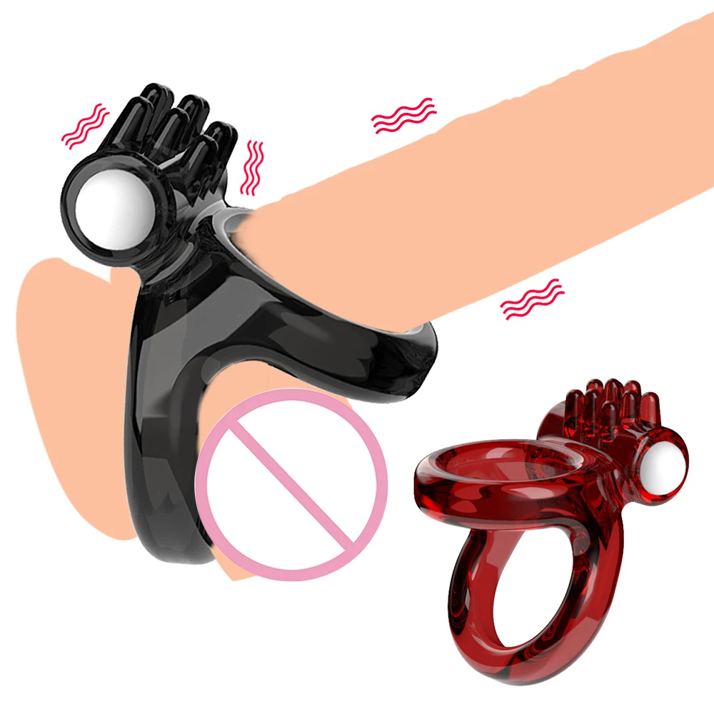 Male Penis Ring Couple Lover Enlargement Sexy Dual Ring Time Delay Rings Tentacle Vibration Soft Silicone Sex Toys for Men