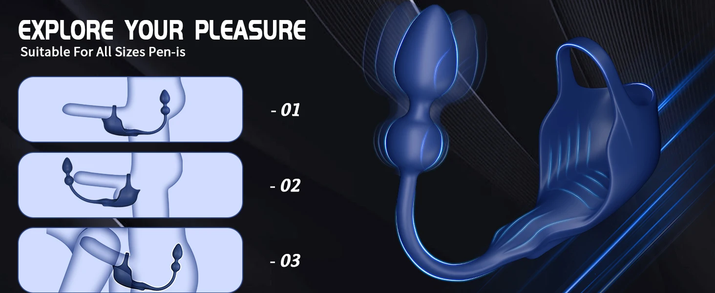 Vibrating Cock Penis Ring with Prostate Anal Butt Plug Vibrator Sex Toys for Men APP Control Testicle Perineum Scrotum Massager Vibrating Cock Penis Ring with Prostate Anal Butt Plug Vibrator Sex Toys for Men APP Control Testicle Perineum Scrotum Massager