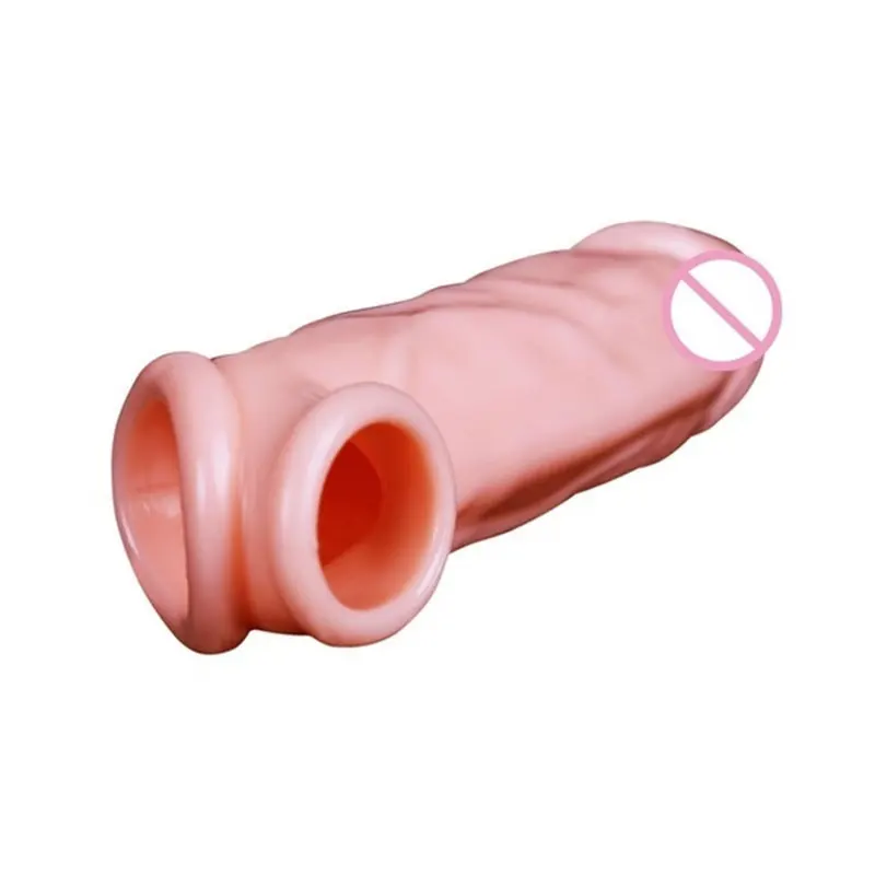 Condoms Silicone Penis Extender Enlargement Sleeves Delayed Ejaculation For Adults Intimate Goods Reusable Condom Cock Rings
