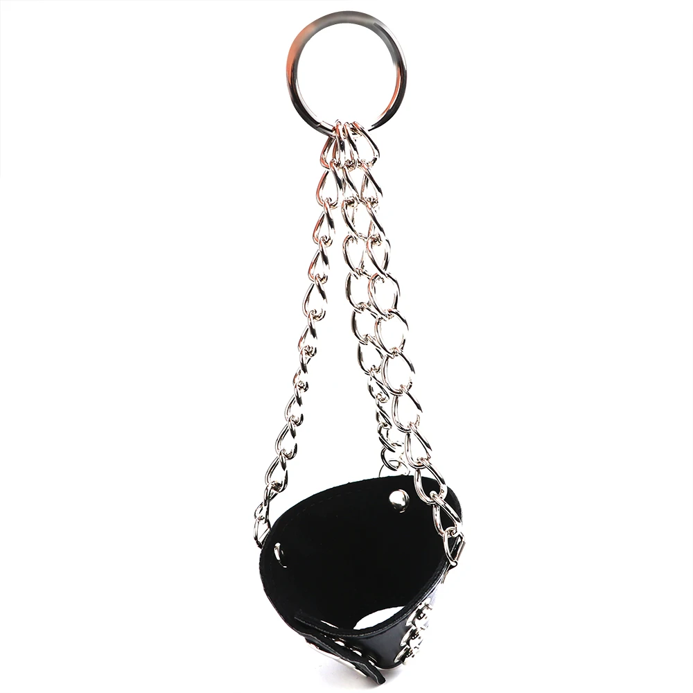 IKOKY Scrotum Parachute Testicles Stretcher Chastity Cage Cock Ball Restraints Bondage Penis Cock Ring Sex Toys for Men