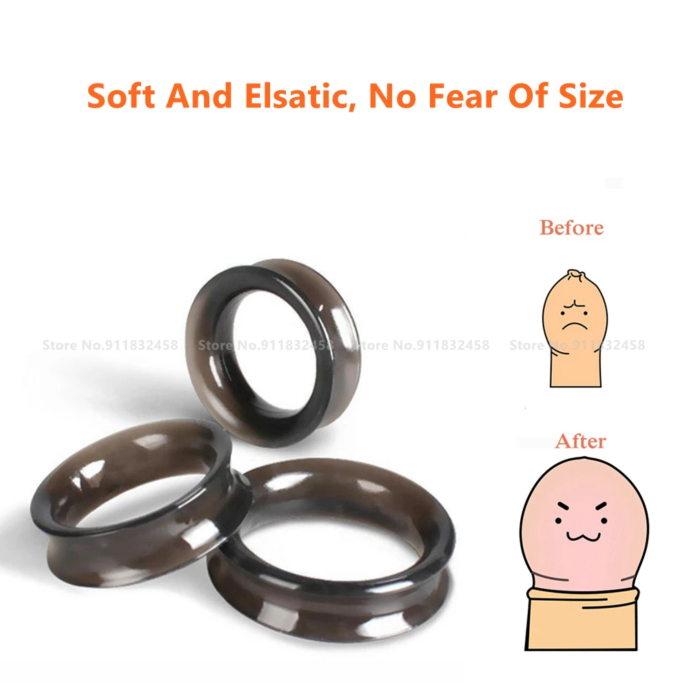 3PCS Reusable Foreskin Correction Ring Cock Ring Foreskin Repair Ring Penis Delay Ejaculation Sex Toys for Men Glans Rings